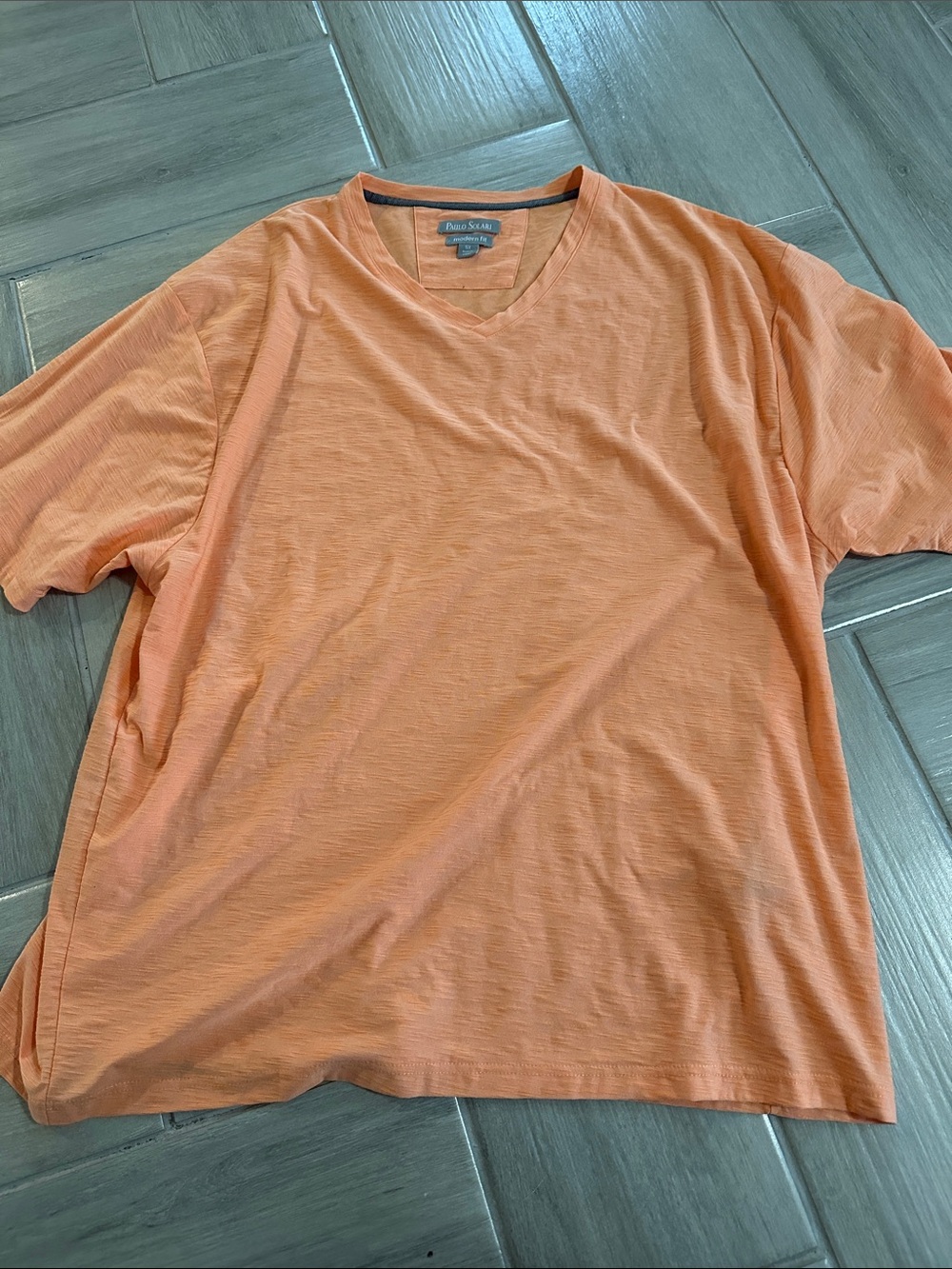 Polo  Peach/Orange V-Neck Short Sleeve Tee